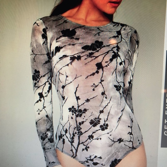 Tops - Sheer Jacquard Body Suit